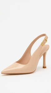 Alina Slingback Pointed Toe Pump Heels - Nude